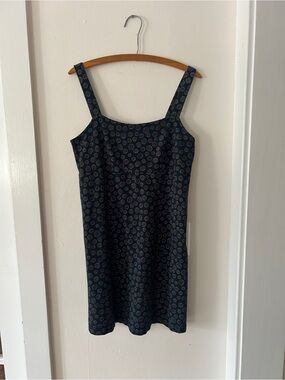 fresh produce Navy Mini Dress with Green Circle Print